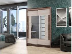 ЛДСП Шкаф-купе ЭЛЕГАНТ 2 Ясень Шимо темный-светлый