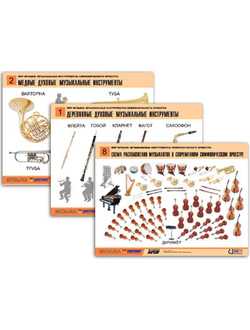 Комплект таблиц "Мир музыки. Инструменты симфонического оркестра" (8 табл., формат А2, лам.)