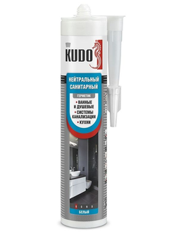 Герметик КУДО нейтральный санитарный белый 280 мл