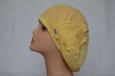 Желтый женский летний берет из хлопка Vizio Италия 4810