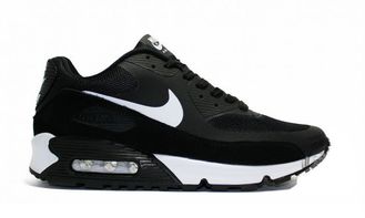 Nike Air Max 90 черные с белым/замшевая вставка (41-45) Арт. 012F