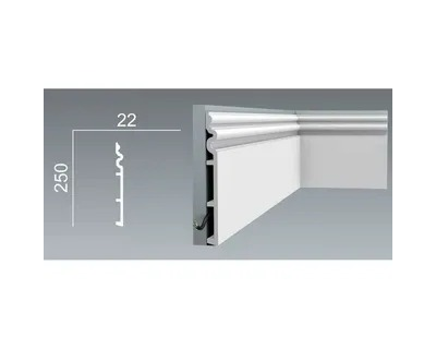 Плинтус ORAC Decor SX193, дюрополимерный, влагостойкий, ударопрочный, под покраску, длина 2 метра