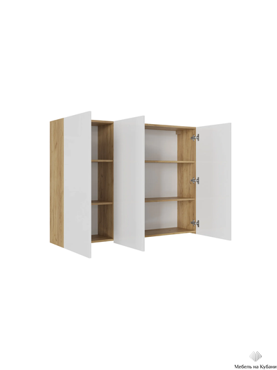 Бостон ШН-001 шкаф навесной Дуб Крафт золотой/Белый глянец