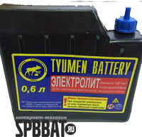 Электролит 0,6 л d=1,28 Tyumen Battery
