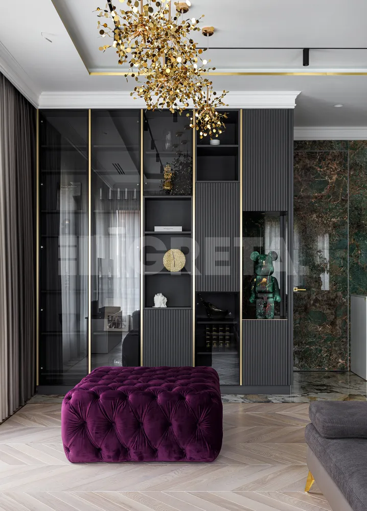 Фасады 3D-фрезеровка.
Фасады со стеклом в металлической раме.