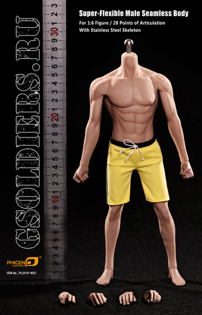 Супер-подвижное бесшовное мужское тело PL2016-M32 1/6 Super flexible Male Seamless Body - TBleague