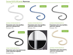 Декоративные стразовые цепочки для системы Slim line Decor Aristo