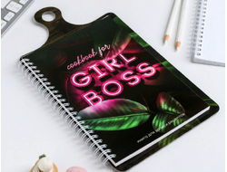 Кулинарная книга для записи рецептов в виде разделочной доски Girl Boss, А5, 60 листов