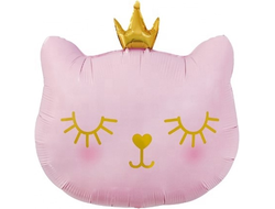 Фольгированный шар "Котенок Принцесса, Розовый"