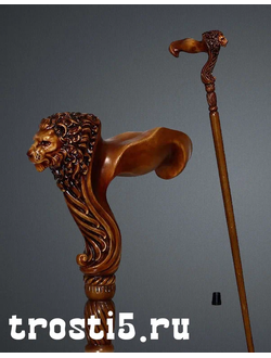Резная подарочная трость из ясеня лев