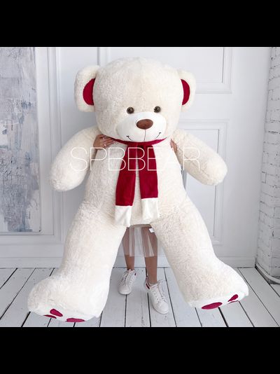 Гигантский плюшевый медведь 190 см бежевый Кевин