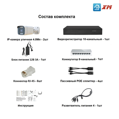 Комплект видеонаблюдения E-Cam 4.0Мп