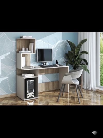 Бохо СП-001 стол письменный Дуб Крафт Серый/Кашемир