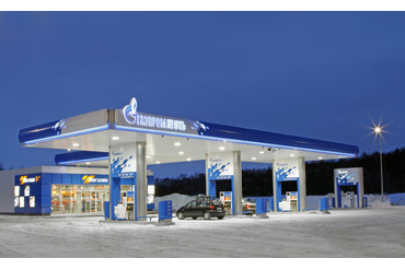 Автозаправочный комплекс Газпромнефть  , внутренне и уличное освещение светильниками OFFICE, PROM,Trade.