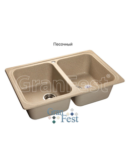 Мойка из искусственного камня Granfest STANDART GF-S780K двойная с сифоном