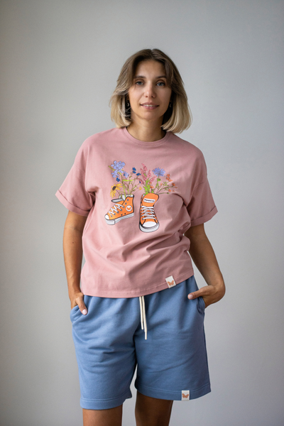 Женский костюм Розово-голубой "Цветочные кеды"