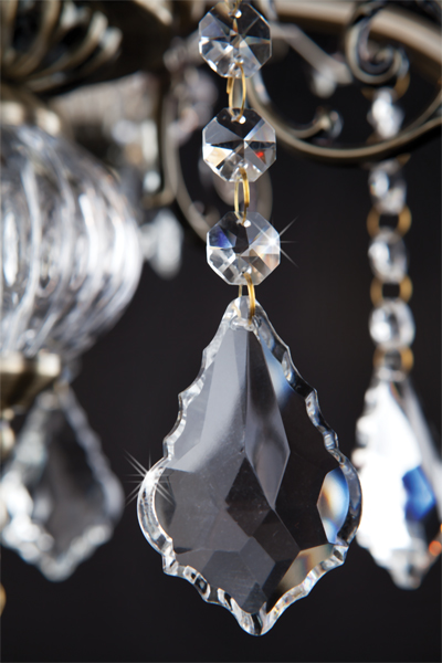 Люстра с хрусталем 3281/5 античная бронза/прозрачный хрусталь Strotskis Eurosvet