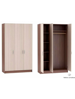 Бася (Басса) ШК 557 шкаф 3 ств Ясень шимо темный/Ясень шимо светлый
