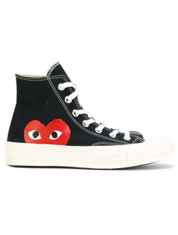 Кеды Converse на платформе с сердцем высокие черные