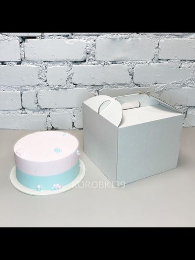 Коробка для торта б/о с/р (МГК, белая), 260*260*200мм