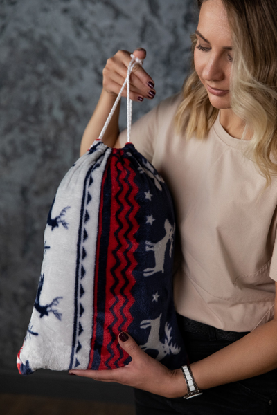 Плед с рукавами "Звезды" из микрофибры (велсофта)