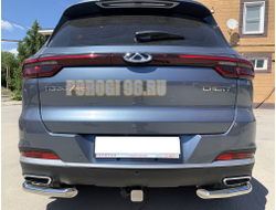 Защита заднего бампера угловая d60/42 для Chery Tiggo 7 Pro 2021-