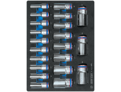 Набор глубоких торцевых головок 1/2", двенадцатигранные, 8-36 мм, ложемент, 21 предмет KING TONY 9-4221MRV