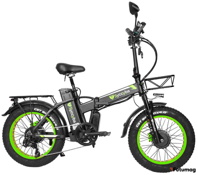 Электровелосипед SYCCYBA H1 (F10) DUAL 23AH зеленый