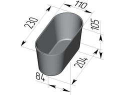Хлебная форма Л7ст овал 230 х 110 х 105 мм