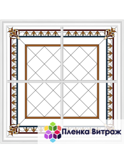 Пленка самоклеющаяся на потолок ,  витражная пленка, пленочный витраж с классическим рисунком