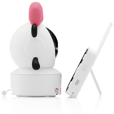 WiFi Видеоняня Ramili Baby RV700PANDA Пандочка, Малышарики, с креплением, 1 моторизированная видеокамера + монитор, 2К, с DVR