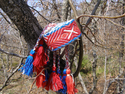 Тканый пояс с символами стихий