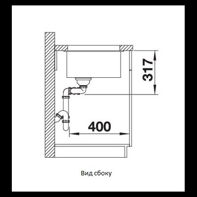 Мойка Blanco SUBLINE 430/270-U с отв.арм. InFino, 523152
