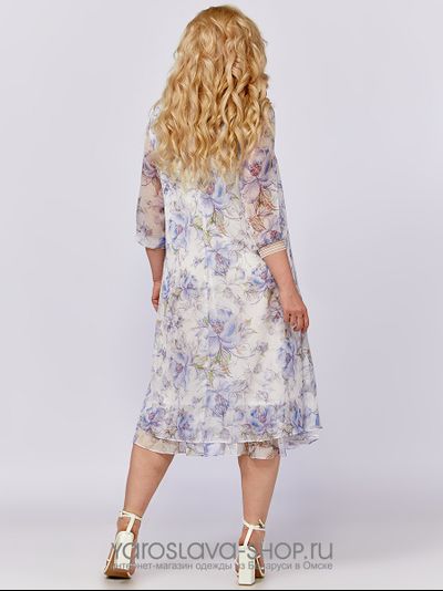 Шифоновое женское платье с цветочным принтом