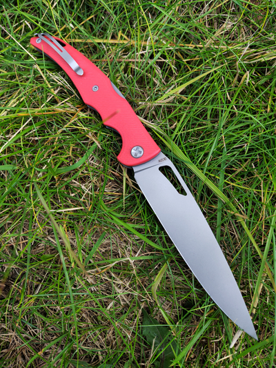 Складной нож Кайман XL сталь AUS-10, рукоять G10, цвет красный
