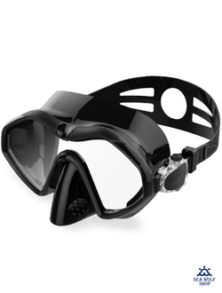 Маска для дайвинга Sea Wolf монолинза, черный силикон