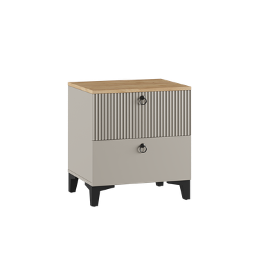 Ника спальный гарнитур модульный мдф бежевый мат-05 / лдсп кашемир + дуб делано