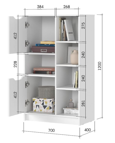 Руна СТЛ 02 Стеллаж Белый/Белый