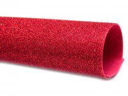 Фоамиран глитерный Premium, толщина 2 мм,  20*30 см, цвет красный (№3)