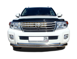 Защита переднего бампера двойная d76/60 для Toyota Land Cruiser 200 2013-2015