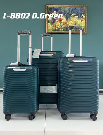 Чемодан большой Longstar L-8802 Полипропелен L темно-зеленый