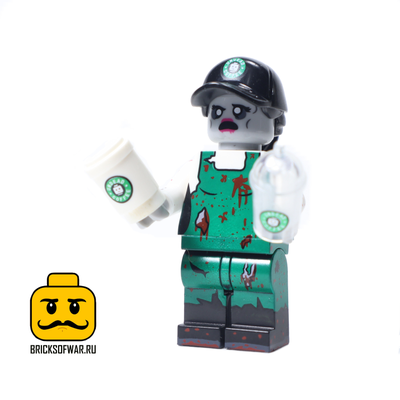 Конструктор фигурка Зомби бариста (официант), совместим с Лего