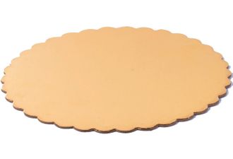 Подложка для торта фигурная 300 мм (золото/белая), 3,2 мм