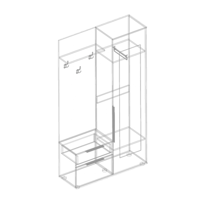 Стил Прихожая правая 1150х2100х400 Темно-серый/Дуб золотистый