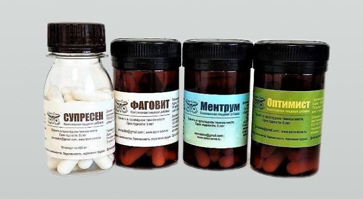 Сово Сова продукция для здоровья, супресен, фаговит, ментрум