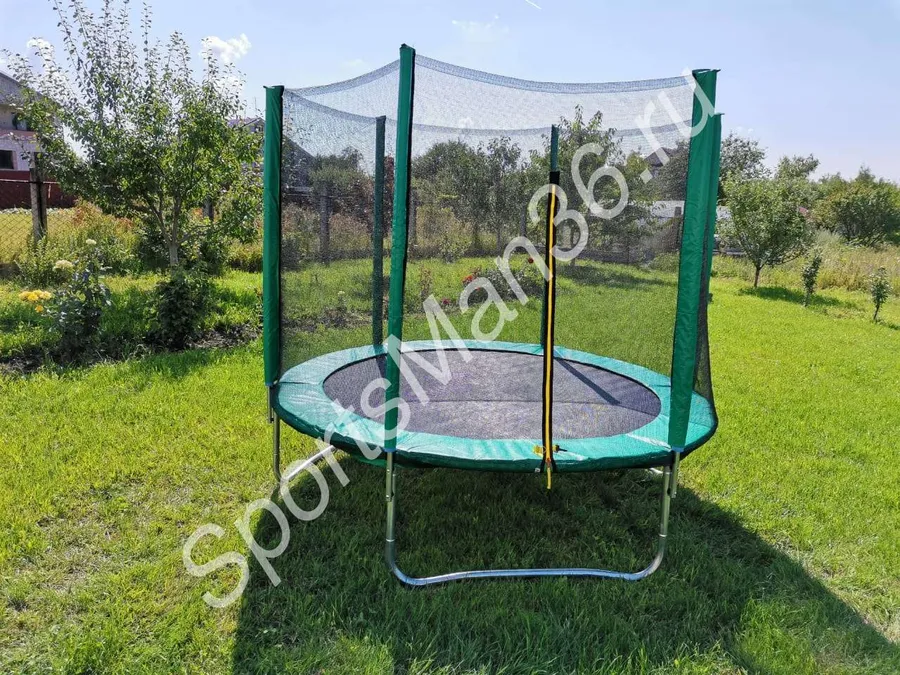 БАТУТ С ЗАЩИТНОЙ СЕТКОЙ «TRAMPOLINE 8» ДИАМЕТР 2,4 М