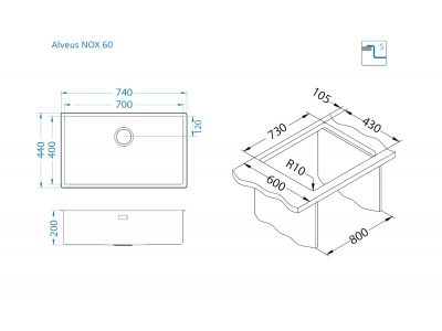 Мойка Alveus Nox 60