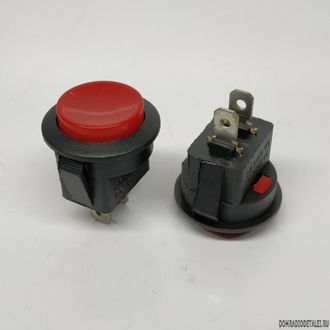 Переключатель кнопочный DS-858, 5A, 250V, красный, одна группа контактов на включение без фиксации