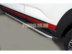 Пороги алюминиевые с пластиковой накладкой 1720 мм ТСС для Changan CS35 plus 2WD 1.5T 2023-