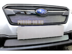 Защита радиатора Subaru XV 2017- (2 части) chrome верх
